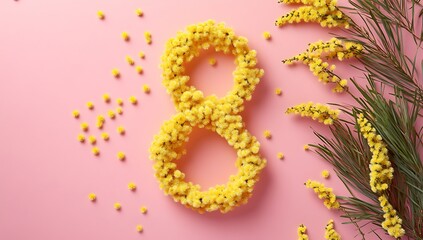 A delicate floral "8" design for International Women's Day.