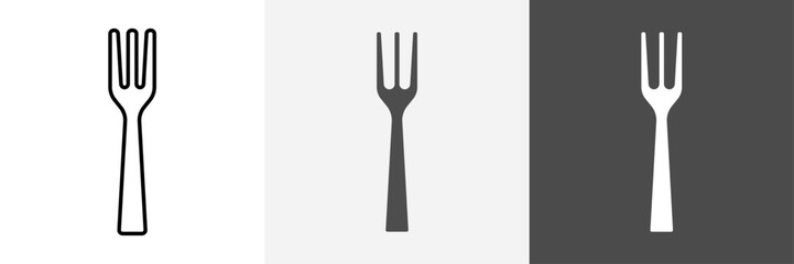 Fork icon set vector art