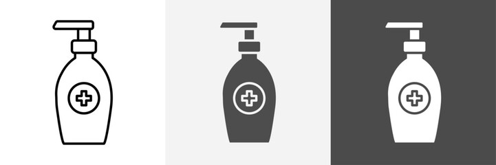 Hand sanitizer icon set vector art