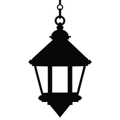 Islamic Lanterns Silhouette Vector Design for Ramadan Decoration, Arabic Ornament Icons in Black and White