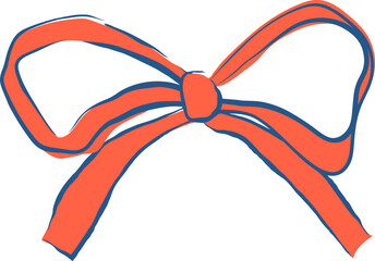 Vintage hand-drawn bow