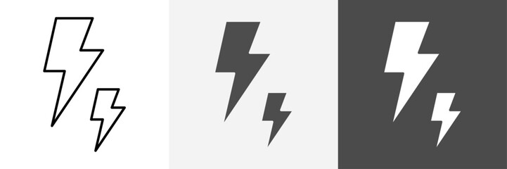 Lightning icon set vector art