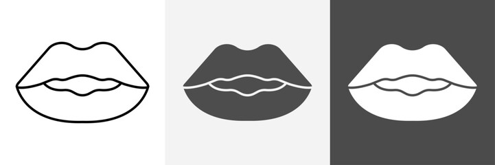 Lips icon set vector art