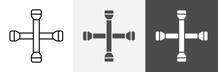 Lug Wrench Icon set vector art