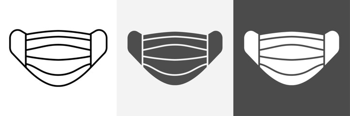 Medical Face Mask icon set vector art