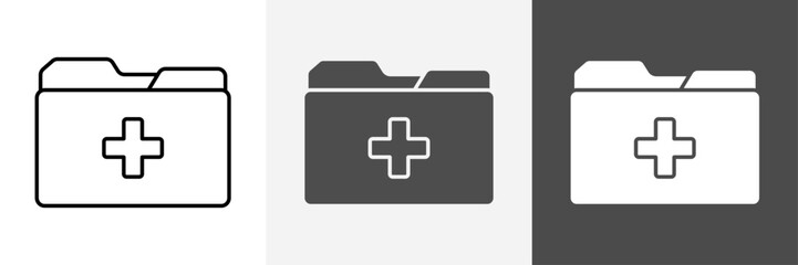 Obraz premium Medical folder icon set vector art