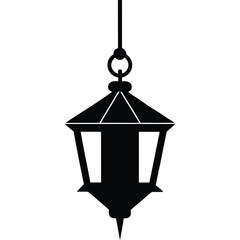 Islamic Lanterns Silhouette Vector Design for Ramadan Decoration, Arabic Ornament Icons in Black and White