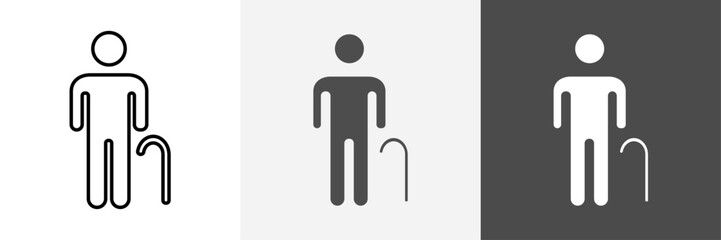 Old Man icon set vector art