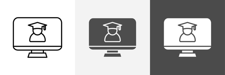 Online Learning icon set vector art