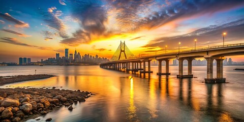 Mumbai Sunset Skyline Timelapse: Bandra-Worli Sea Link & Cityscape