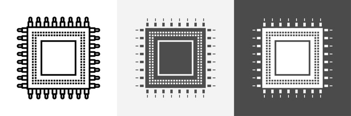 Processor Icon set vector art