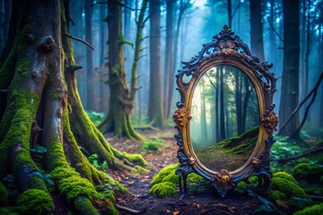 Mysterious Mirror Hidden Deep Within a Dark Forest - Urban Exploration Photography