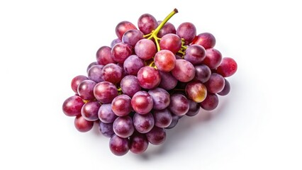 Overhead shot: pristine white backdrop showcases a single, elegant grape. Minimalist fruit photography.