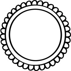 Elegant Scalloped Circle Frame: Classic Vector Design Element