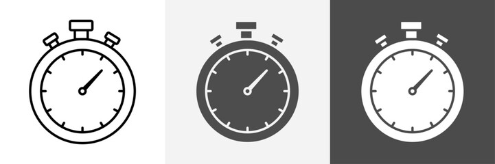 Stopwatch icon set vector art