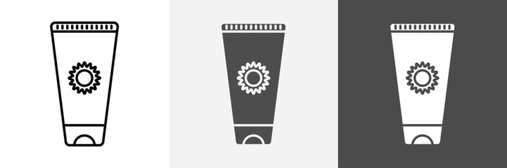 Sunscreen icon set vector art