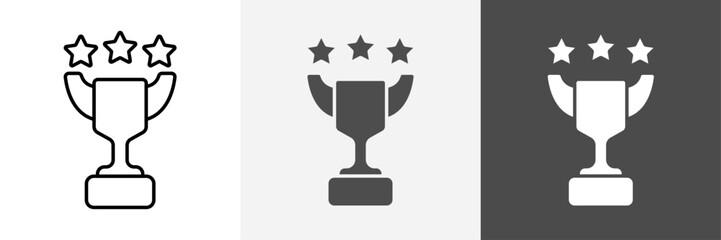 Trophy icon set vector art