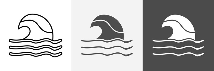 Wave icon set vector art