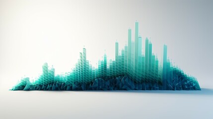 Fototapeta premium Detailed line graph illustrating steady GDP growth over time, clean white background with subtle shadows highlighting the upward trend, professional economic analysis visualization.