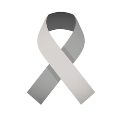 Asthma ribbon icon. Asthma awareness ribbon vector symbol in grey color. Different colour of ribbon isolated on white background in PNG format. So you can use and edit this vector easily! :) 