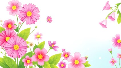 Fototapeta premium Hello spring seasonal banners collection. Spring lettering and colorful flowers. Flat style vector illustration.