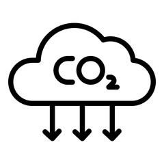 Carbon emission icon. Vector line icon