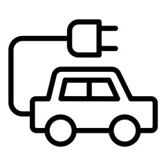 Eco car icon. Vector line icon