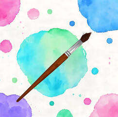 watercolor background with watercolor brush