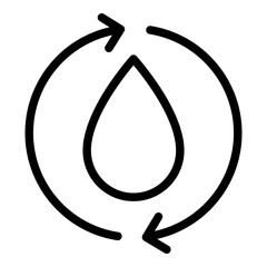 Water cycle icon. Vector line icon