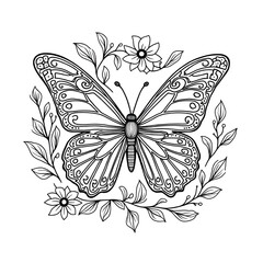 black and white butterfly