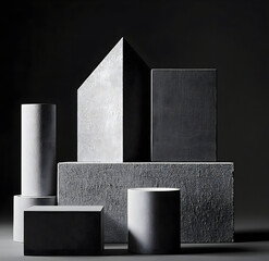 Abstract illustration with a monochromatic color scheme, emphasizing texture and form