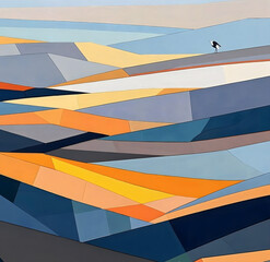 Abstract art with a color palette of warm earth tones, evoking a sense of nature and tranquility