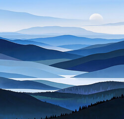 ilusion vektor landscape with mountains