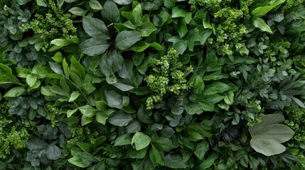 A lush tapestry of dense, dark green foliage creates a rich and vibrant natural texture, evoking the essence of verdant life.