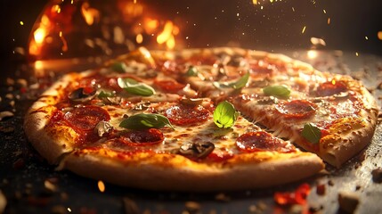 pizza with mushrooms