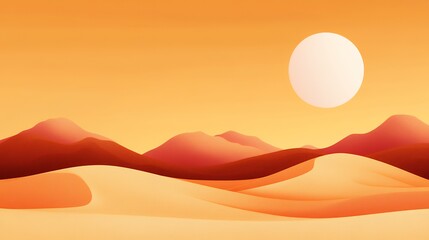 Pixel Art Desert Sunset Landscape