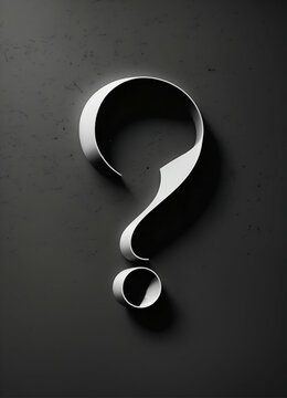 question mark on black background