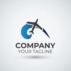 airplane logo icon flat design template