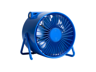 A blue electric air fan 