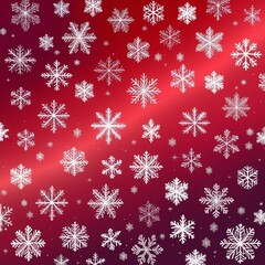 Red christmas glitter background with stars. Festive glowing blurred texture.