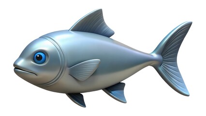Obraz premium 3D Rendering of a Fish on a White Background