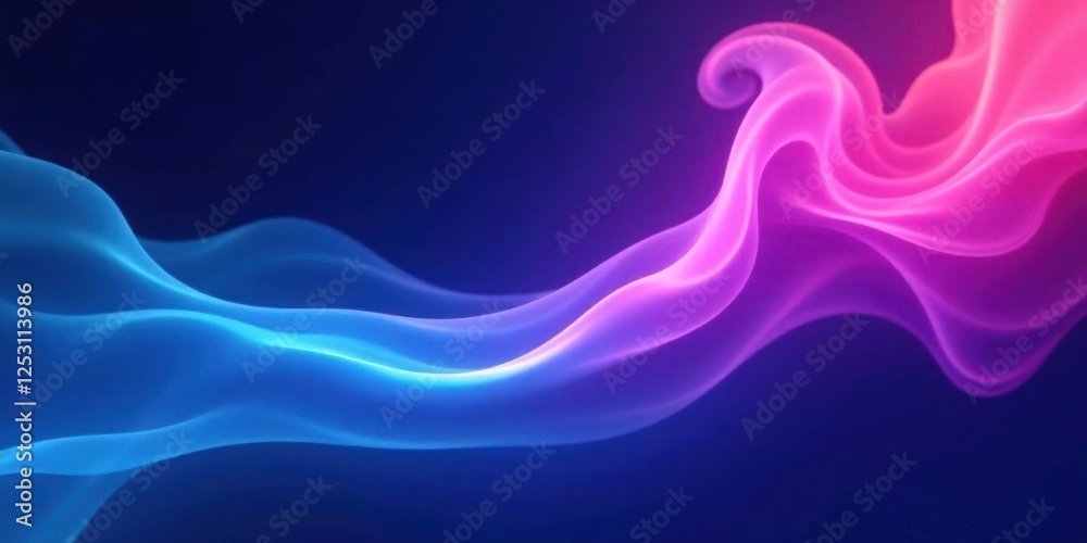 Poster abstract swirling neon hues dynamic blue and pink energy flowing across a deep background