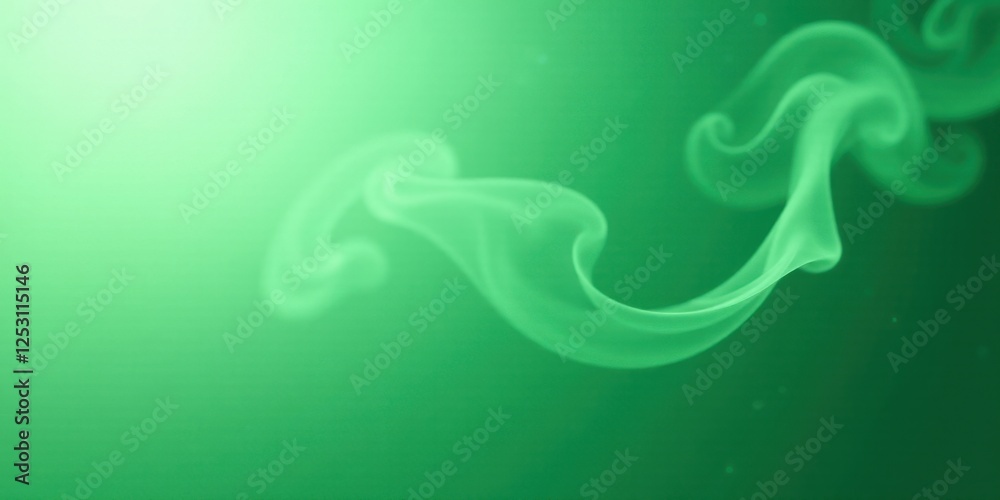 Aufkleber Abstract Green Smoke Swirls on a Soft Background, Ideal for Design Projects and Presentations