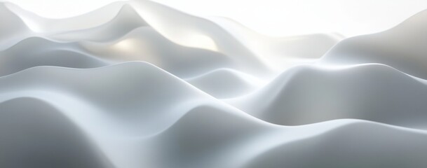 Obraz premium Abstract White Fabric Waves, Soft Light, Seamless Texture