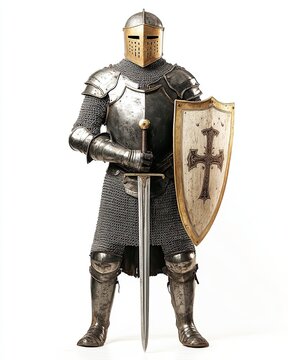 Medieval knight armor on a transparent background