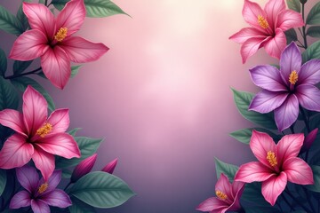 Obraz premium background with beautiful different flowers with a place for text