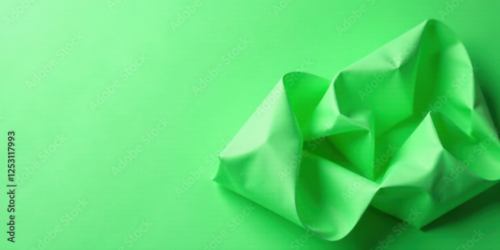 Aufkleber Abstract Lime Green Fabric Draped on a Matching Background, Showing Soft Folds and Gentle Curves