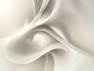 Abstract flowing white fabric folds in architectural space