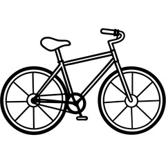 Detailed Bicycle Blueprints in Line Art