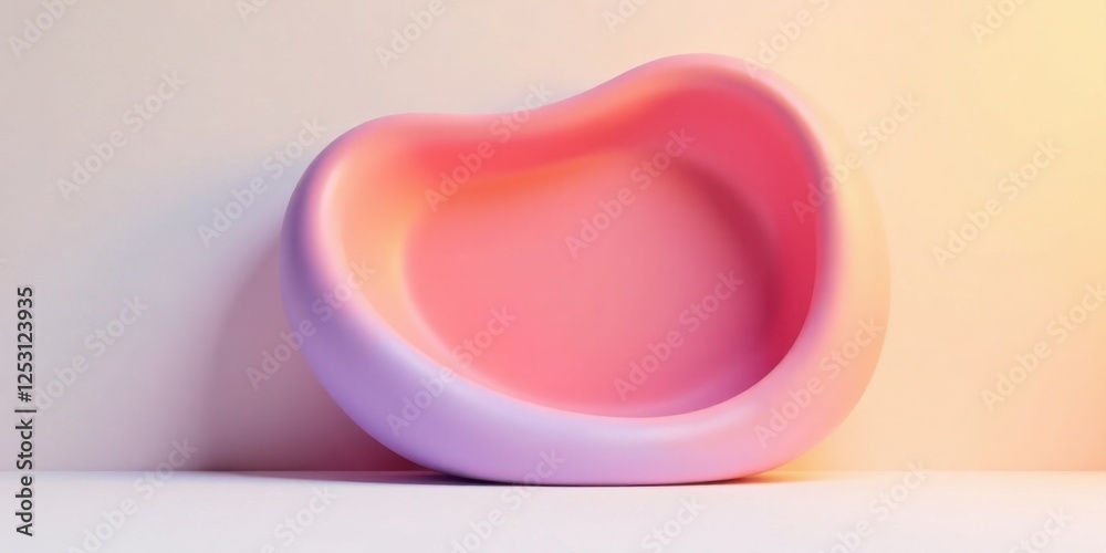 Poster abstract pink and lavender form on a neutral background a minimalist design element for modern prese